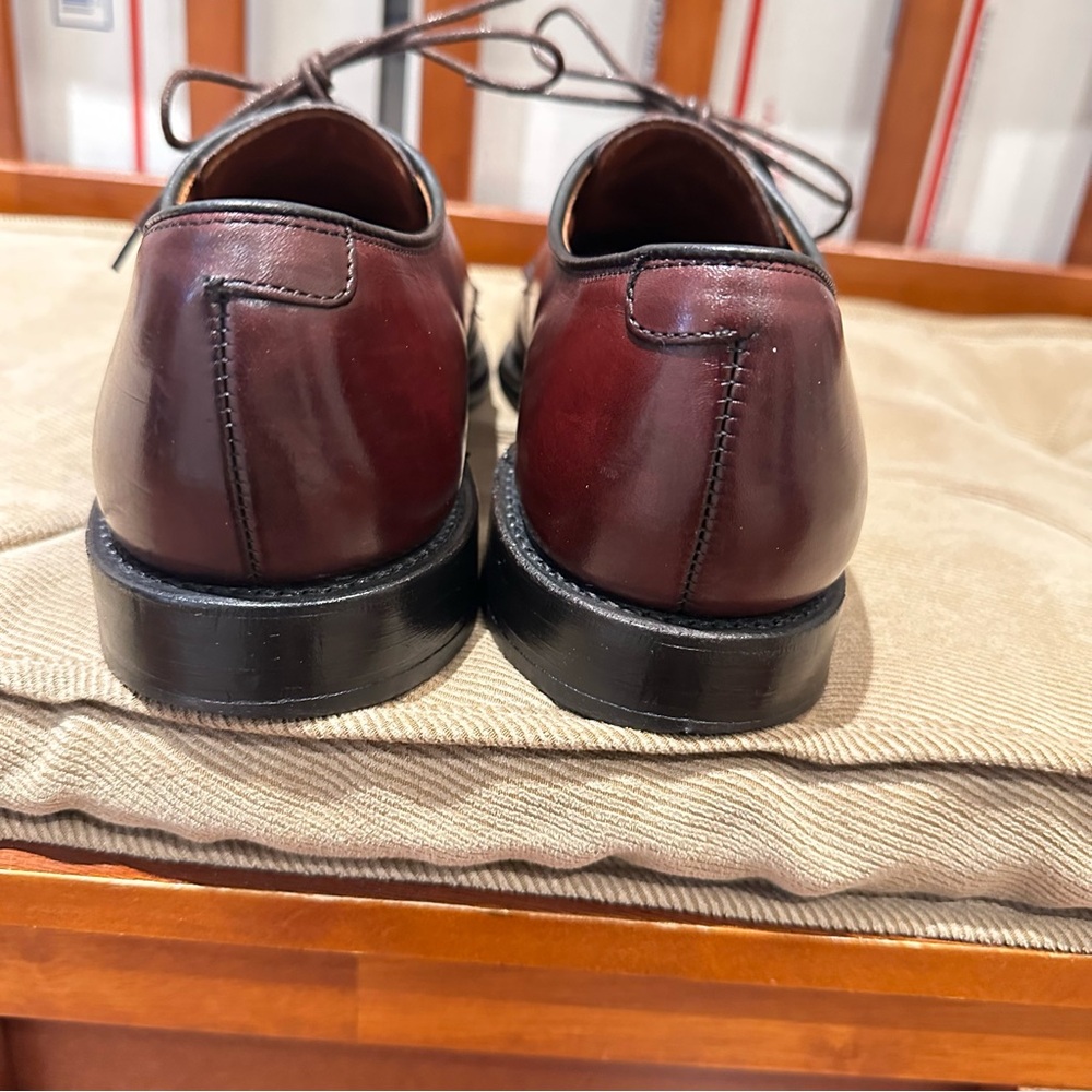 Allen Edmonds Burgundy Leather Cap-Toe Derbys - Picture 13 of 15